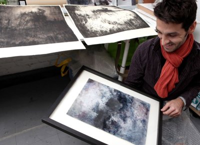 François Réau dans son atelier, 2012