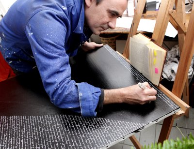 Guillaume Bourquin dans son atelier